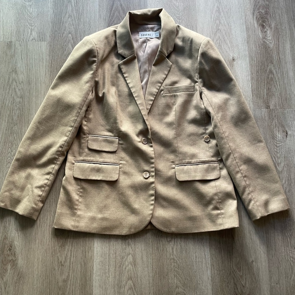 sovere origin praline notch collar & lapel single breasted blazer suit jacket